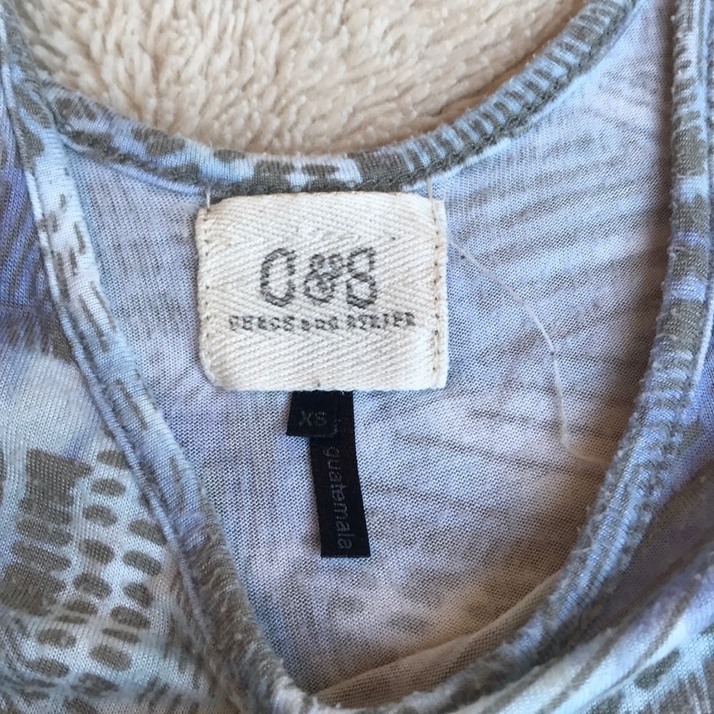 5/20!💎C&S Cropped Blue Patterned Tank Top - Picture 6 of 7